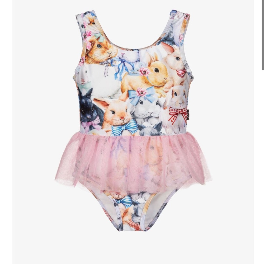 ROCK YOUR BABY PINK BUNNY BOWS SWIMSUIT